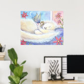 Cute Kat en Fee Poster van Molly Harrison (Thuiskantoor)