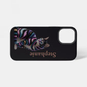 Cute Kat en Gepersonaliseerde Naam Design iPhone Hoesje (Achterkant horizontaal)