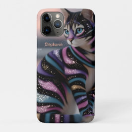 Cute Kat en Gepersonaliseerde Naam Ontwerp Case-Mate iPhone Case