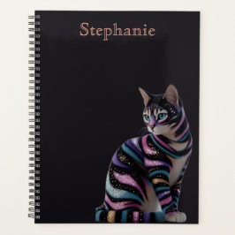 Cute Kat en Gepersonaliseerde Naam Ontwerp Planner