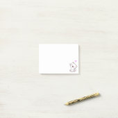 Cute Kat en Hart op Wit Post-it® Notes (Op bureau)
