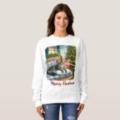 Cute Kat en Kerstboom T-shirt (Voorkant volledig)