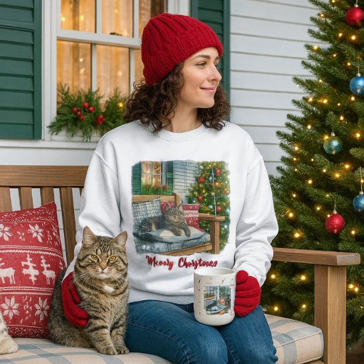 Cute Kat en Kerstboom T-shirt