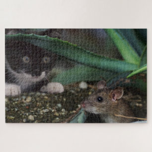 Cute Kat en Muis Legpuzzel