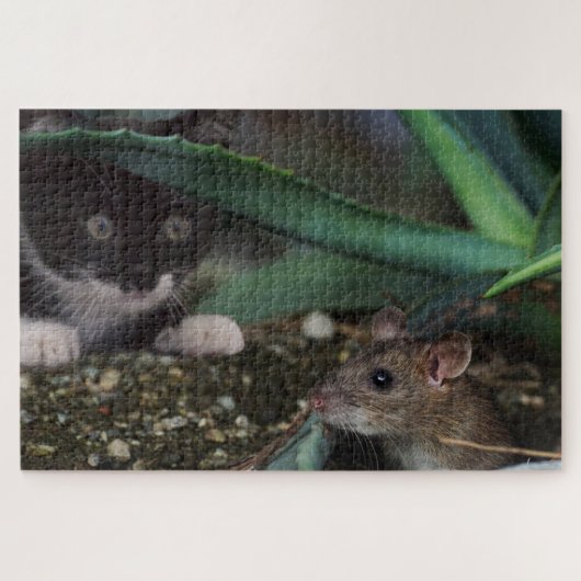 Cute Kat en Muis Legpuzzel (Horizontaal)