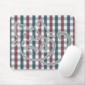 Cute Kat en Schotse Ruit Muismat (Met muis)