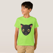 Cute Kat Face Black Kitten T-shirt (Voorkant volledig)