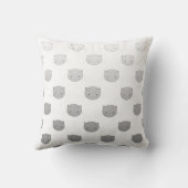Cute Kat Facs in Black White Grey Kussen (Achterkant)