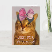 Cute Kat for Ma Birthday Kaart (Voorkant)