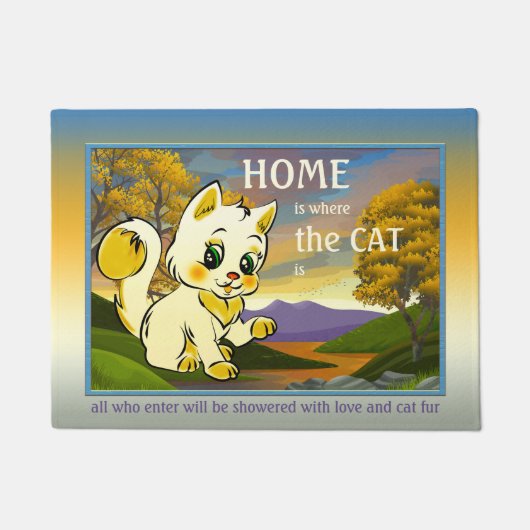 Cute Kat Funny Cat Doormat Deurmat (Voorkant)