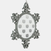 Cute Kat Gezichten Patroon Grijs Tin Sneeuwvlok Ornament (Links)