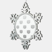 Cute Kat Gezichten Patroon Grijs Tin Sneeuwvlok Ornament (Rechts)