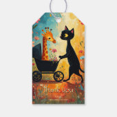 Cute Kat Giraffe Cadeaubijslage Cadeaulabel (Achterkant)