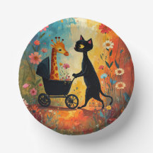 Cute Kat Giraffe Papieren Kom