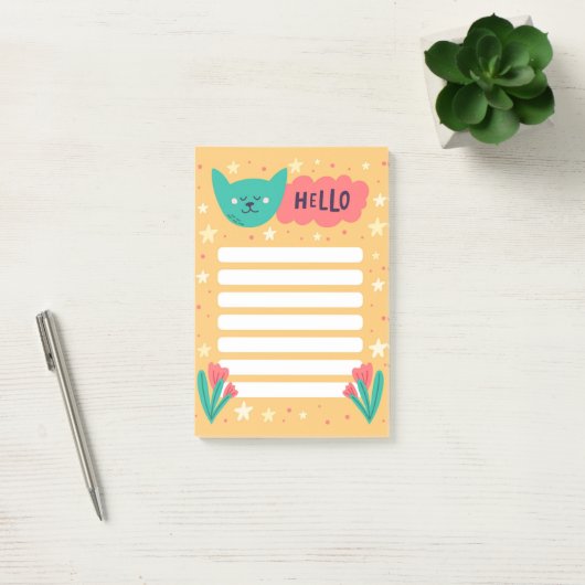 Cute Kat Hallo Post-It Notities Post-it® Notes (Kantoor)