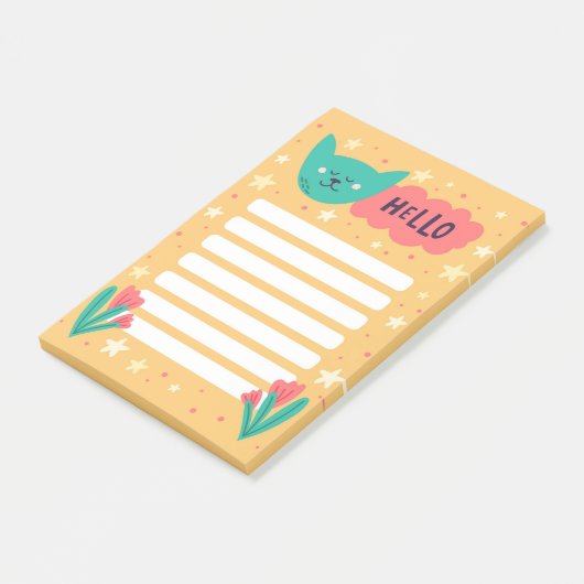 Cute Kat Hallo Post-It Notities Post-it® Notes (Schuin)