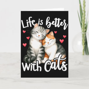 Cute Kat Het Leven Is Beter Met Katten Valentijnsd Kaart