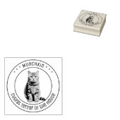 Cute Kat Huisdier Foto Rond Rubberstempel (Gestempeld)