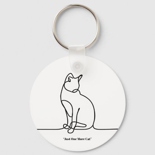 Cute Kat Illustratie Sleutelhanger – Perfecte Cade (Voorkant)