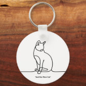 Cute Kat Illustratie Sleutelhanger – Perfecte Cade (Achterkant)