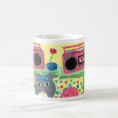 Cute Kat in Bedroom Retro Art Koffiemok (Center)