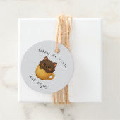 Cute Kat in Beker Cadeau Labels | Favor Doos Label (In situ)
