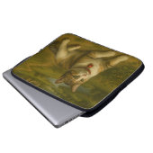 Cute Kat in de tuin Laptophoes 15 inch Laptop Sleeve (Voorkant onderkant)