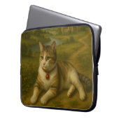 Cute Kat in de tuin Laptophoes 15 inch Laptop Sleeve (Voorkant Links)