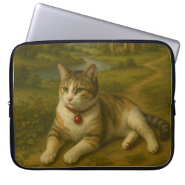 Cute Kat in de tuin Laptophoes 15 inch Laptop Sleeve