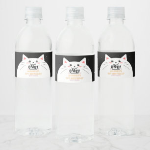 Cute Kat Kader Fonkelende Sterren 1e Verjaardag Waterfles Etiket