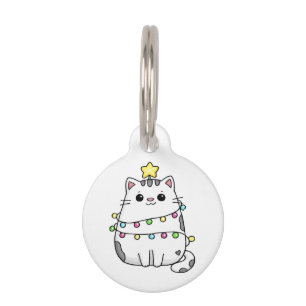 Cute Kat Kerst ontwerp  Huisdierpenning