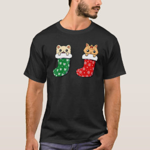 Cute Kat Kerst Soks Xmas Mannen Vrouwen Kinderen 1 T-shirt