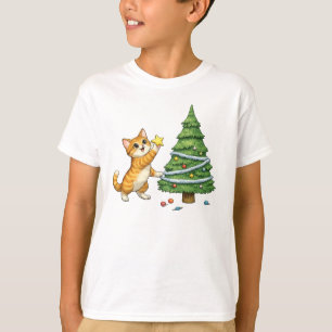 Cute Kat Kerstboom Kinderen T-Shirt