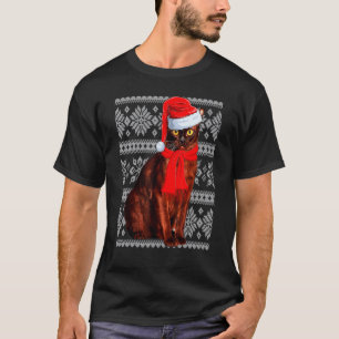 Cute Kat Kerstverlichting Kerstman Kat Lelijke Ker T-shirt