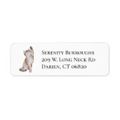 Cute Kat Kitten Waterverf Cat Etiket (Voorkant)