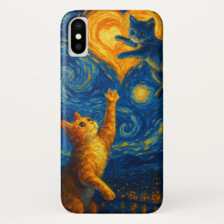 Cute Kat Kittens Sterrennacht iPhone / iPad hoesje