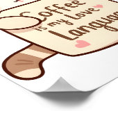 Cute Kat Koffie Liefdestaal Poster (Hoek)