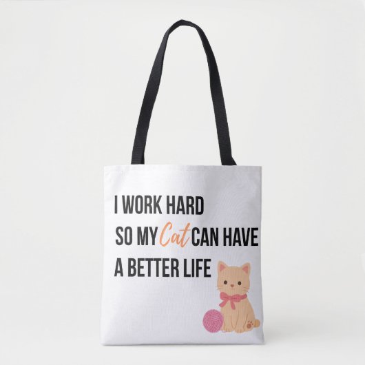 Cute Kat Liefhebber Boodschappentas Tote Bag (Voorkant)