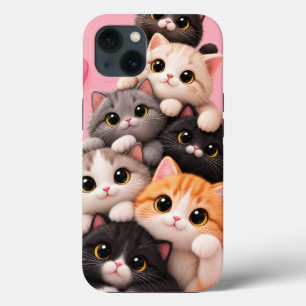 Cute Kat Liefhebbers Roze Hoestelletje Case-Mate iPhone Case
