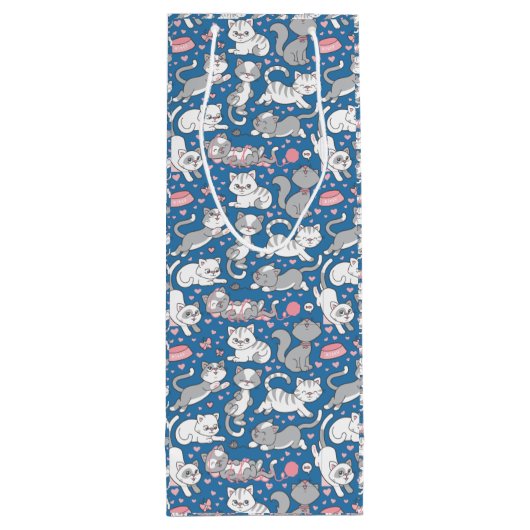 Cute Kat Love Wijn Cadeautas (Achterkant)