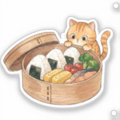 Cute Kat lunchbox – Kawaii Kitty Bento Sticker (Voorkant)