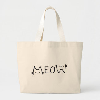 Cute kat MEOW boodschappentas Grote Tote Bag