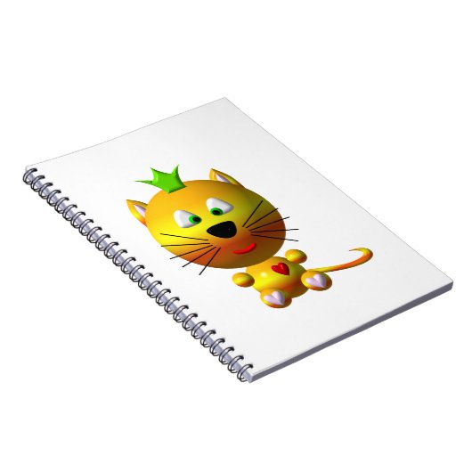 Cute Kat Met Kroon Notitieboek (Rechterzijde)