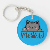 Cute Kat Miau Sleutelhanger – Grappig Kitty Cadeau (Voorkant)