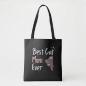Cute Kat Moeder Roze Strik Kawaii Design Tote Bag (Voorkant)