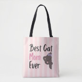 Cute Kat Moeder Roze Strik Kawaii Design Tote Bag (Voorkant)