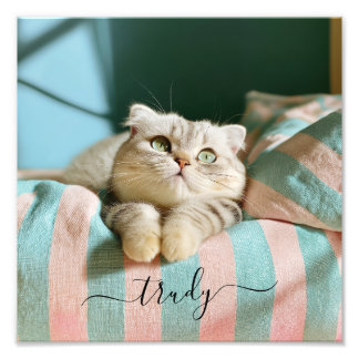 Cute Kat Naam 10x10 Foto Afdruk