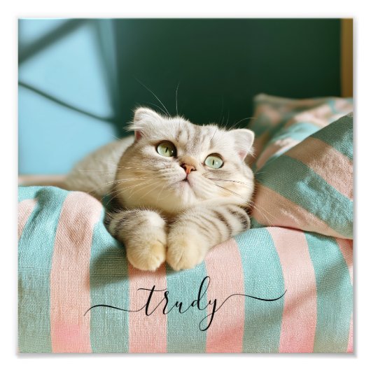 Cute Kat Naam 10x10 Foto Afdruk (Voorkant)