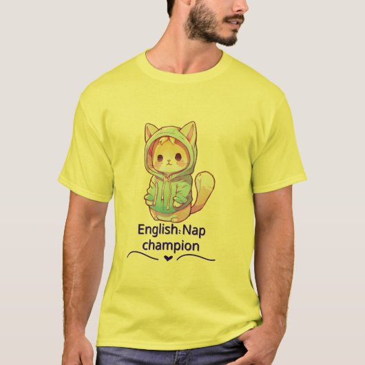 Cute Kat Nap Kampioen Te T-Shirt (Voorkant)