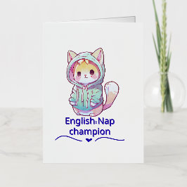 Cute Kat Nap Kampioen Te T-shirt Folie Wenskaart